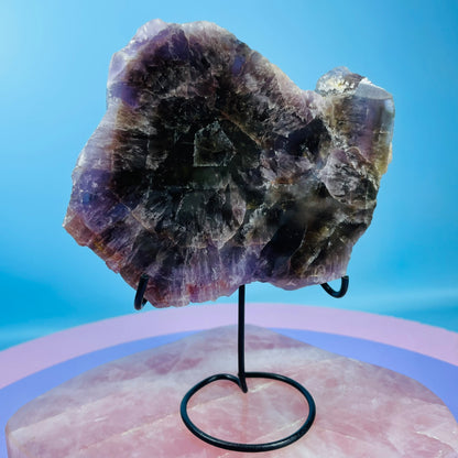 Super Seven Amethyst Medium Slice on Stand