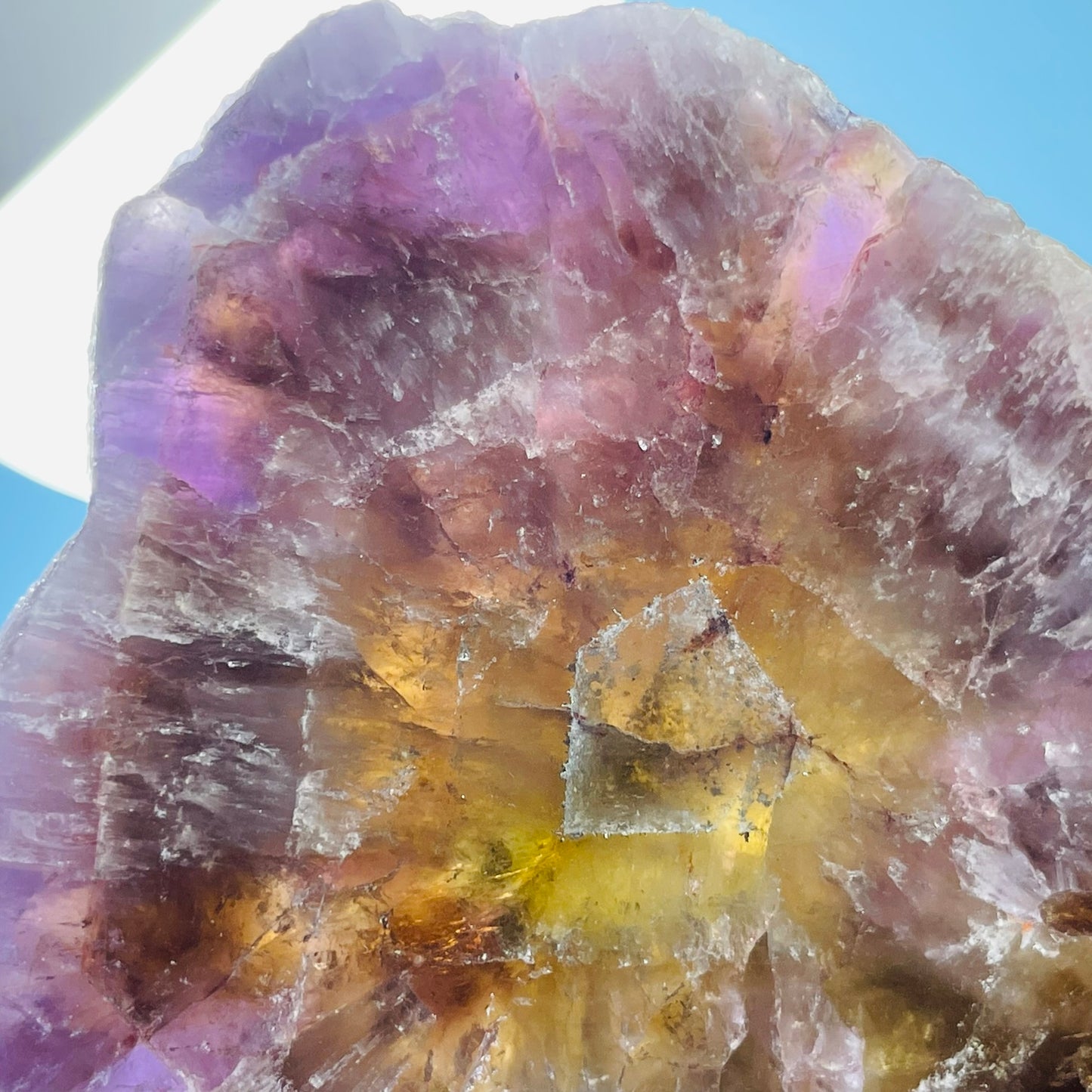 Super Seven Amethyst Medium Slice on Stand