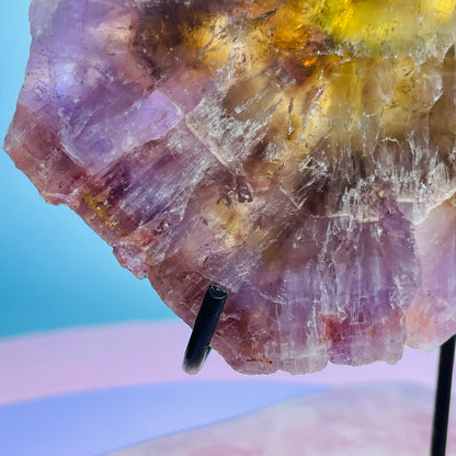 Super Seven Amethyst Medium Slice on Stand