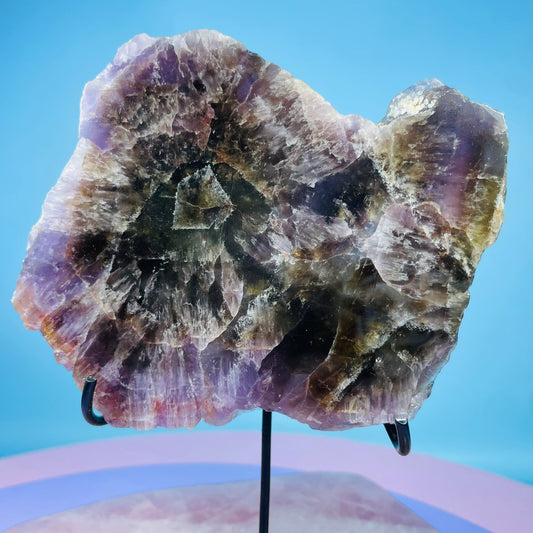 Super Seven Amethyst Medium Slice on Stand