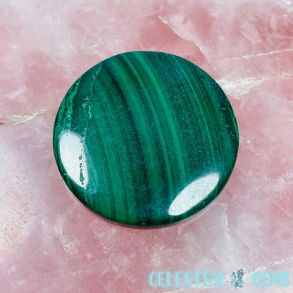 Malachite 'Button' Round Pocket Stone