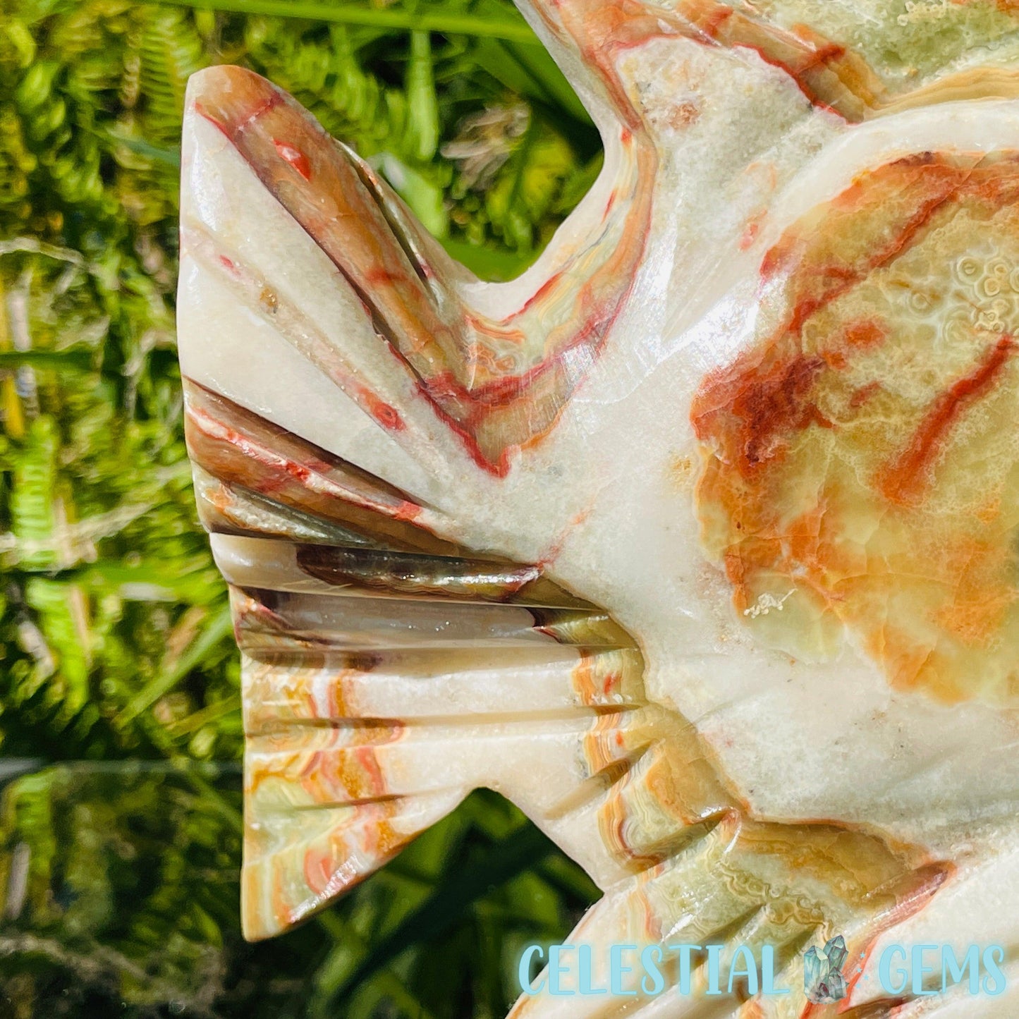 Banded Onyx Calcite Fish Large Carving