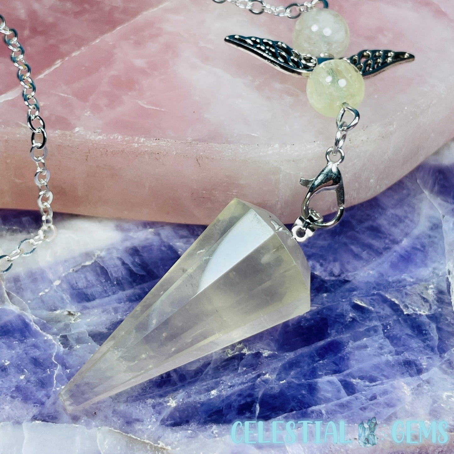 Citrine Vogel-Cut Crystal Pendulum