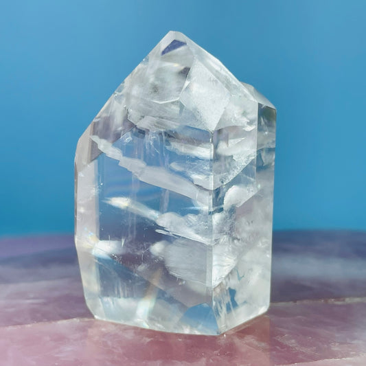 High Grade Optical White Calcite Small Freeform (Video)