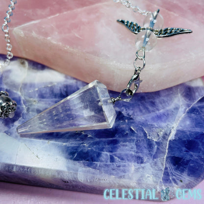 Clear Quartz Vogel-Cut Crystal Pendulum