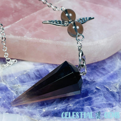Smoky Quartz Vogel-Cut Crystal Pendulum