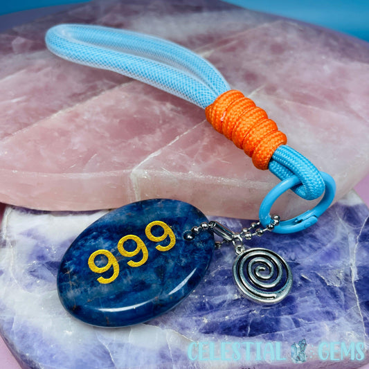 Sodalite '999' Angel Number Crystal Keyring