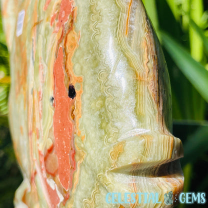 Banded Onyx Calcite Fish Large Carving