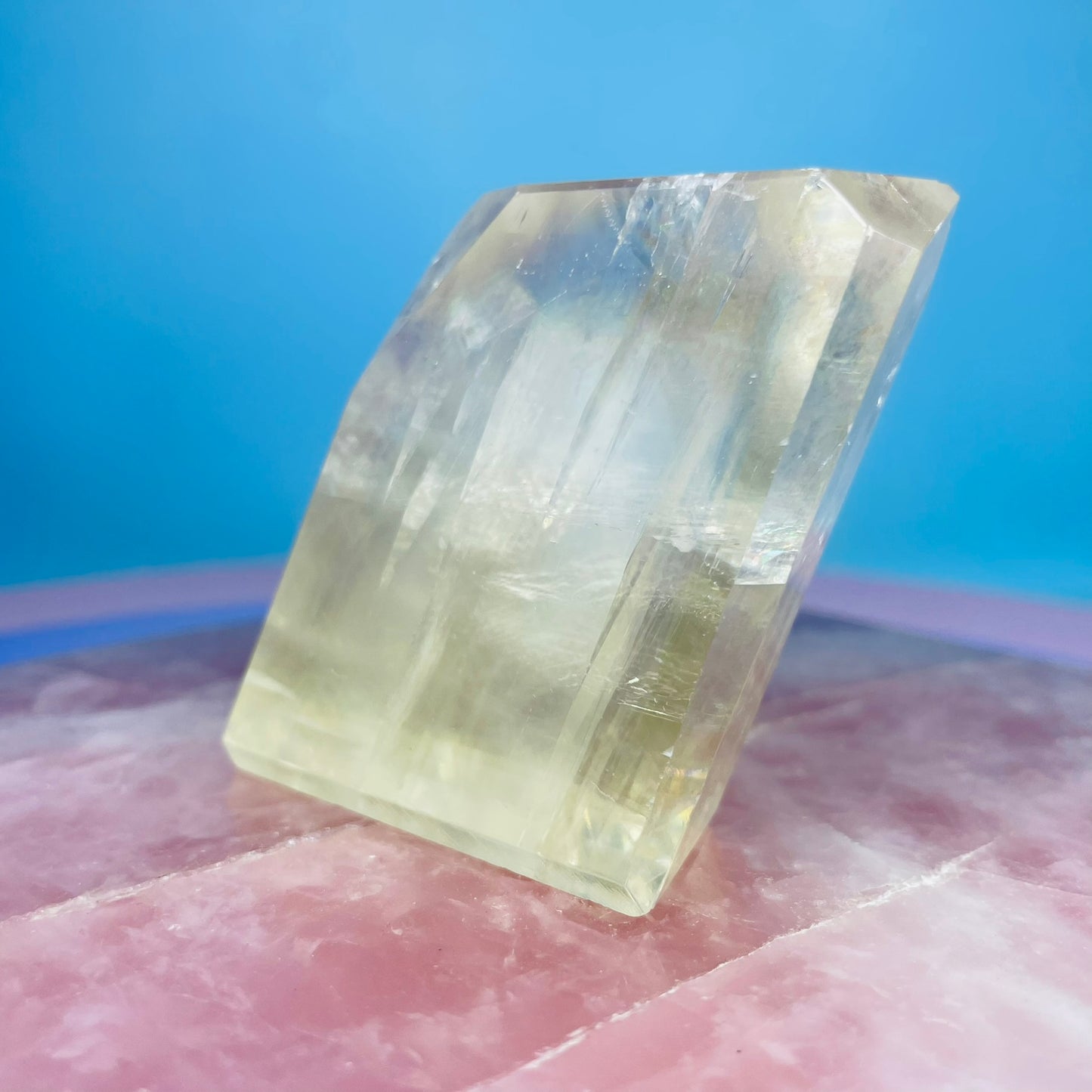 High Grade Optical Honey Calcite Medium Freeform (Video)