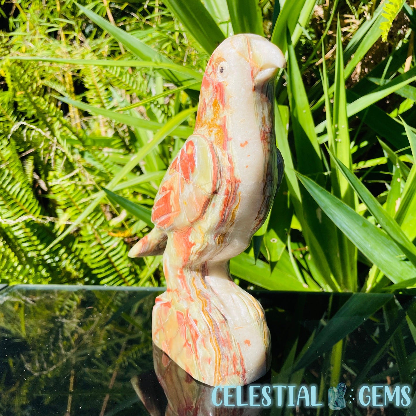 Banded Onyx Calcite Bird Large Carving