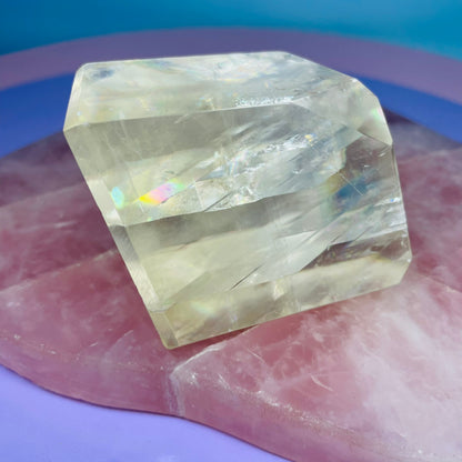 High Grade Optical Honey Calcite Medium Freeform (Video)