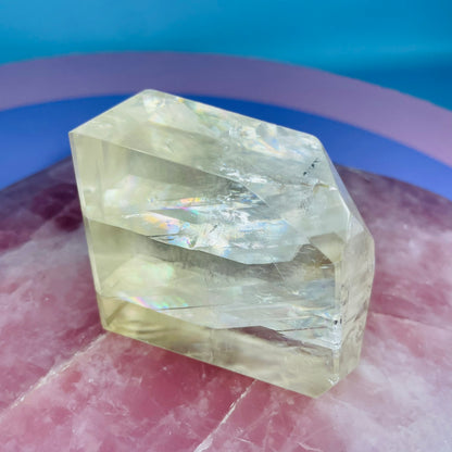 High Grade Optical Honey Calcite Medium Freeform (Video)