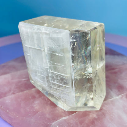 High Grade Optical Honey Calcite Medium Freeform (Video)
