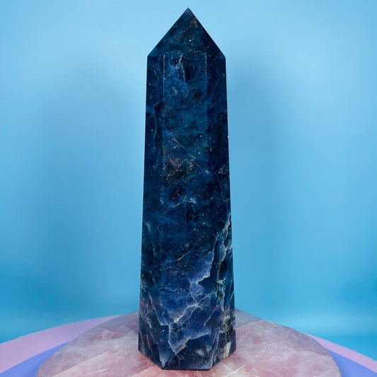 A Grade Bloodshot Iolite Extra Large XL Tower (Video)