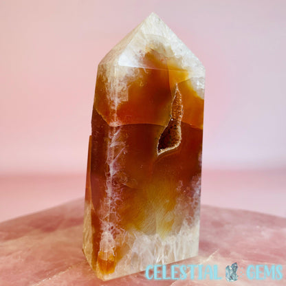 Druzy Carnelian Agate Medium Obelisk Tower