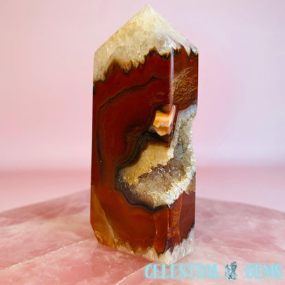 Druzy Carnelian Agate Medium Obelisk Tower