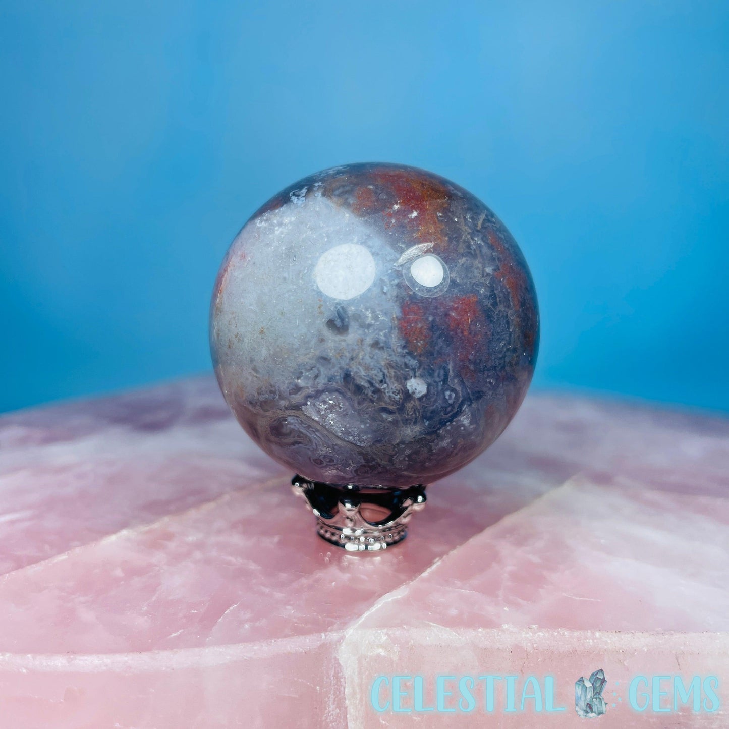Red Moss Agate Small Sphere