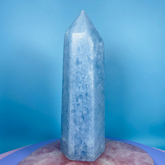 Blue Calcite Large Tower