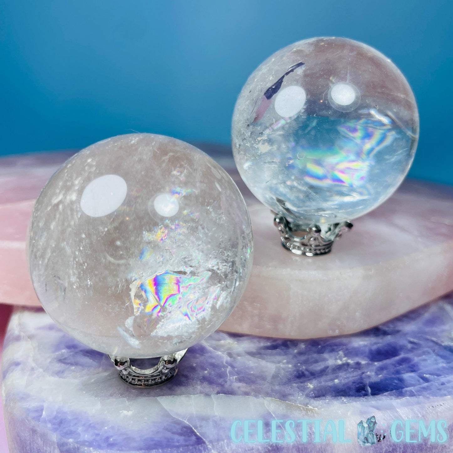 Clear Quartz with Rainbows Small Sphere