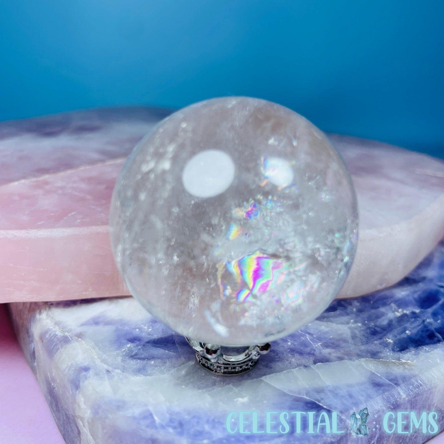 Clear Quartz with Rainbows Small Sphere