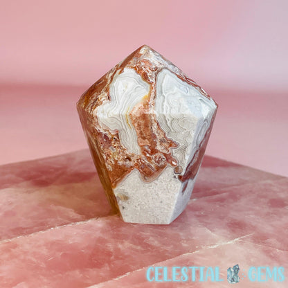 Mexican Crazy Lace Agate Cupcake Small Tower/Point