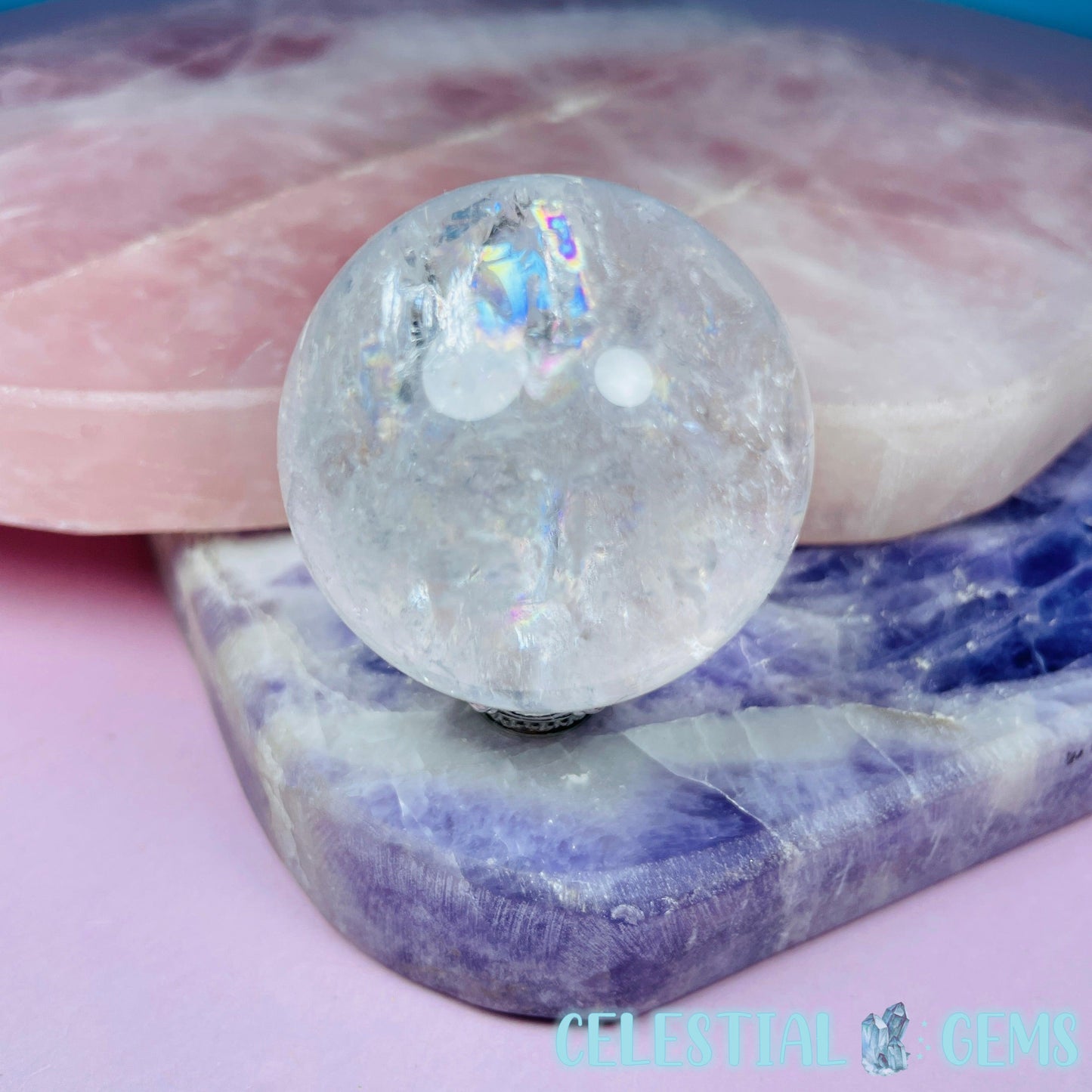 Clear Quartz with Rainbows Small Sphere