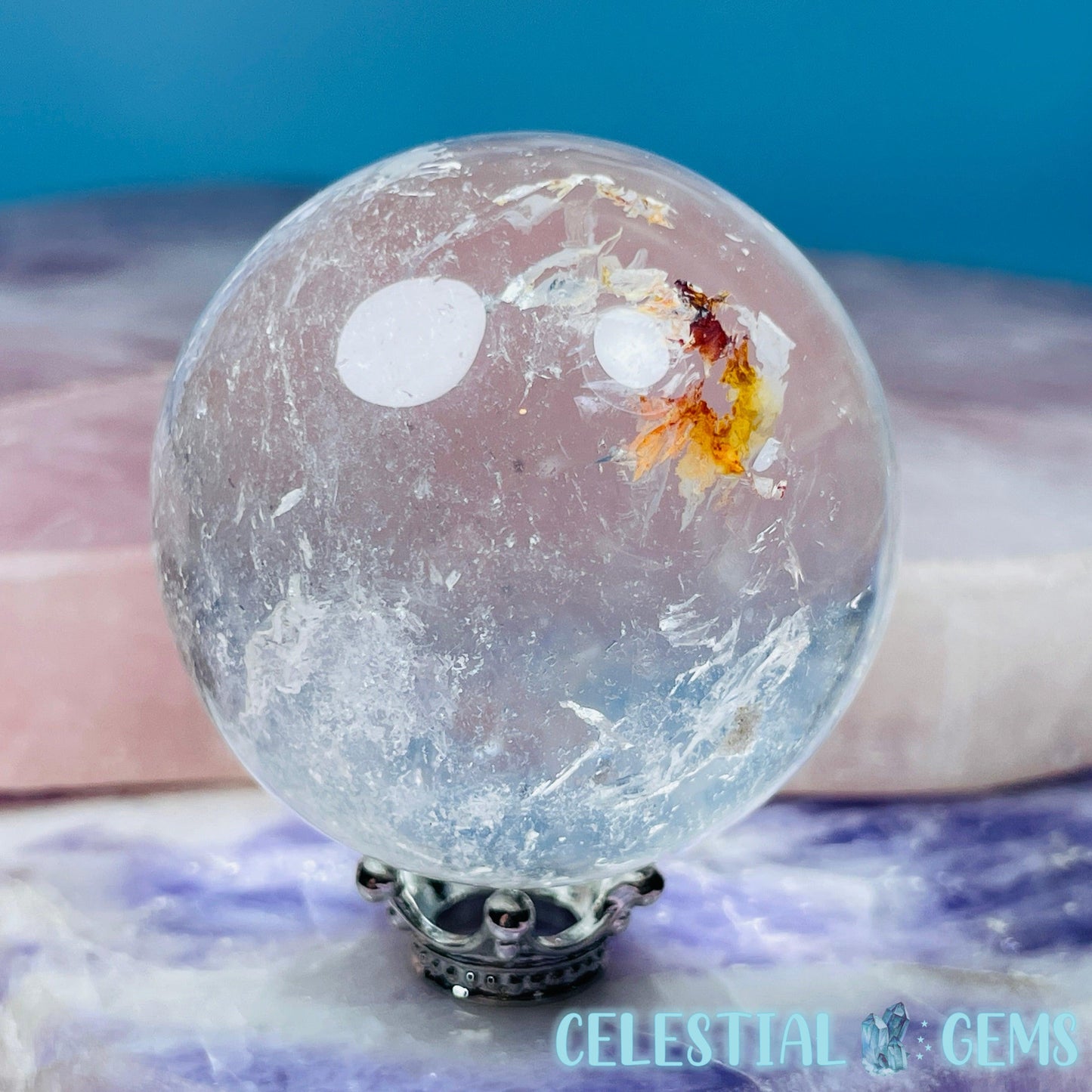 Iron 'Koi Fish' Quartz Medium Sphere