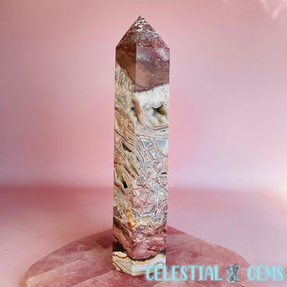 Druzy Mexican Crazy Lace Agate Large Tower