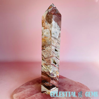 Druzy Mexican Crazy Lace Agate Large Tower