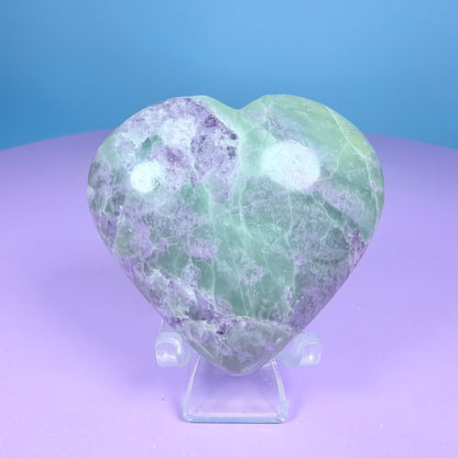 Bolivianite (Fluorite/Serpentine) Heart Carving (UV Reactive)