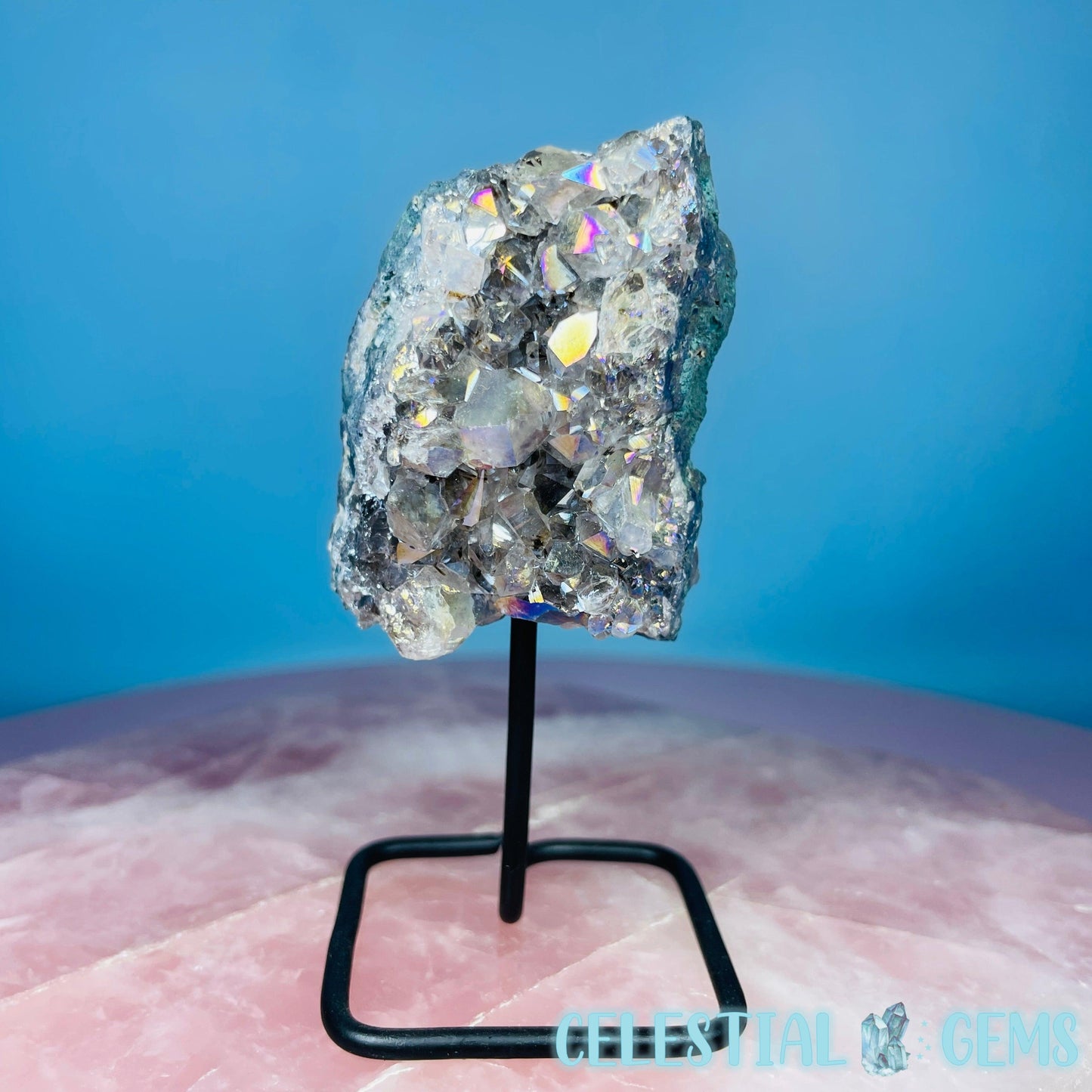 Aura Amethyst 'Lollipop' Small Cluster on Stand