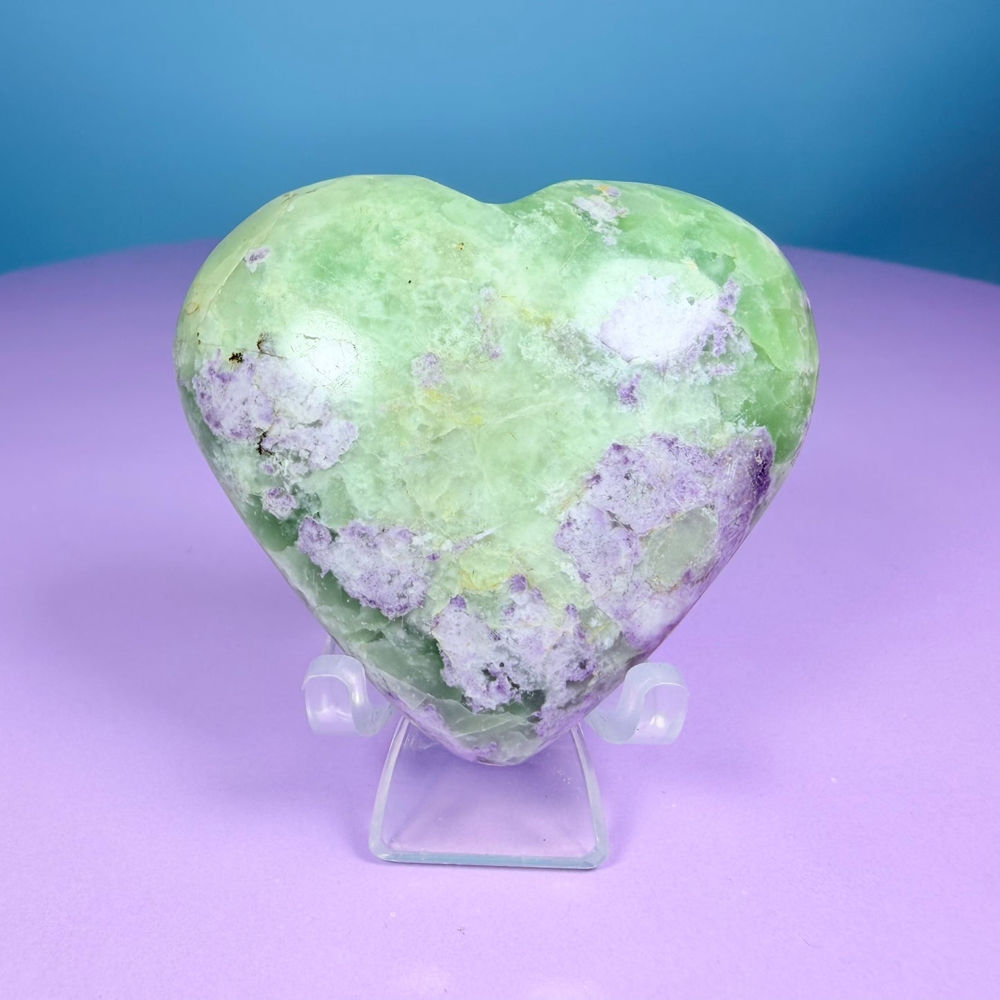 Bolivianite (Fluorite/Serpentine) Heart Carving (UV Reactive)