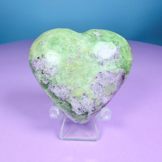 Bolivianite (Fluorite/Serpentine) Heart Carving (UV Reactive)