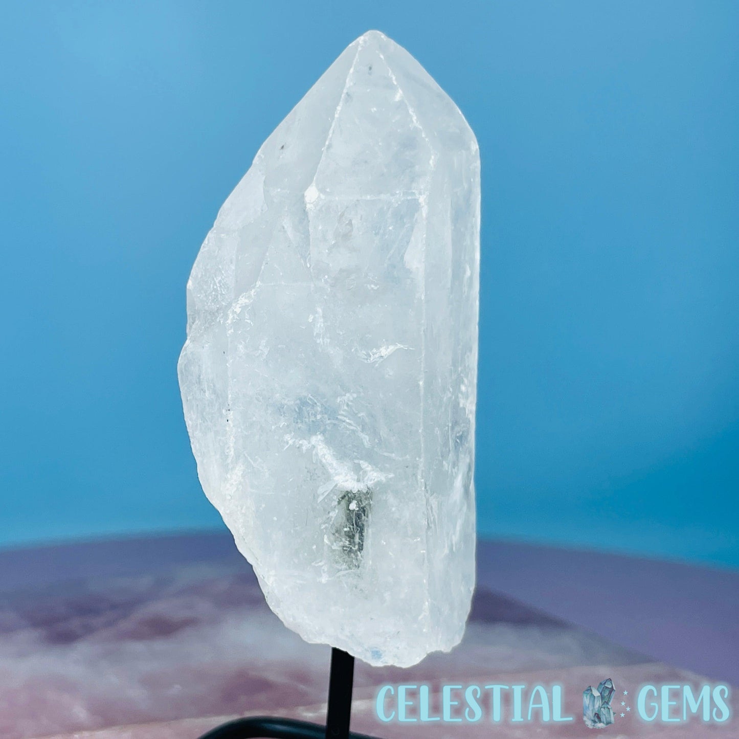 Clear Quartz Point on 'Lollipop' Stand