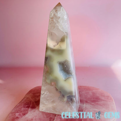 Druzy Agate Obelisk Medium Tower E