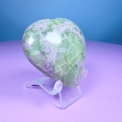 Bolivianite (Fluorite/Serpentine) Heart Carving (UV Reactive)