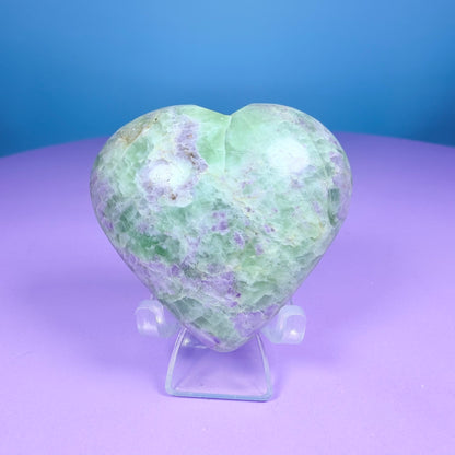 Bolivianite (Fluorite/Serpentine) Heart Carving (UV Reactive)