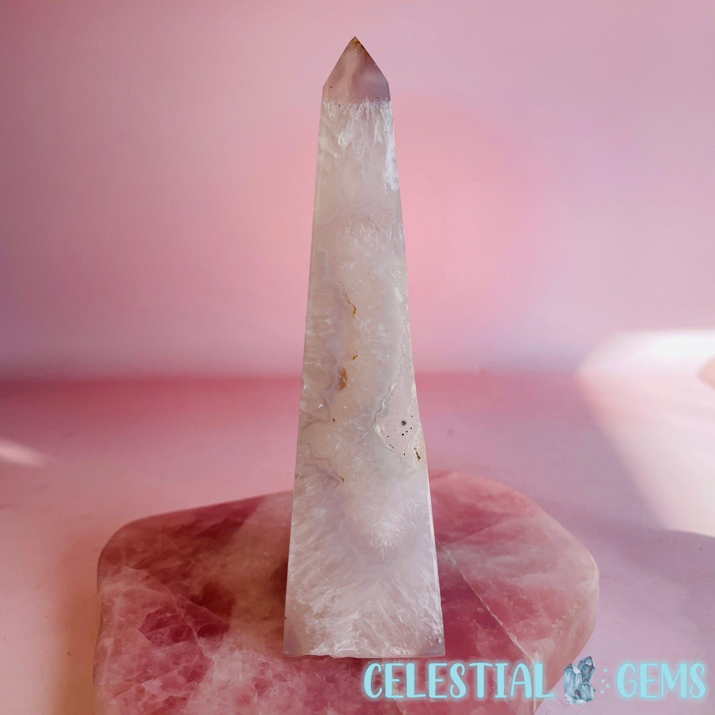 Druzy Agate Obelisk Medium Tower D