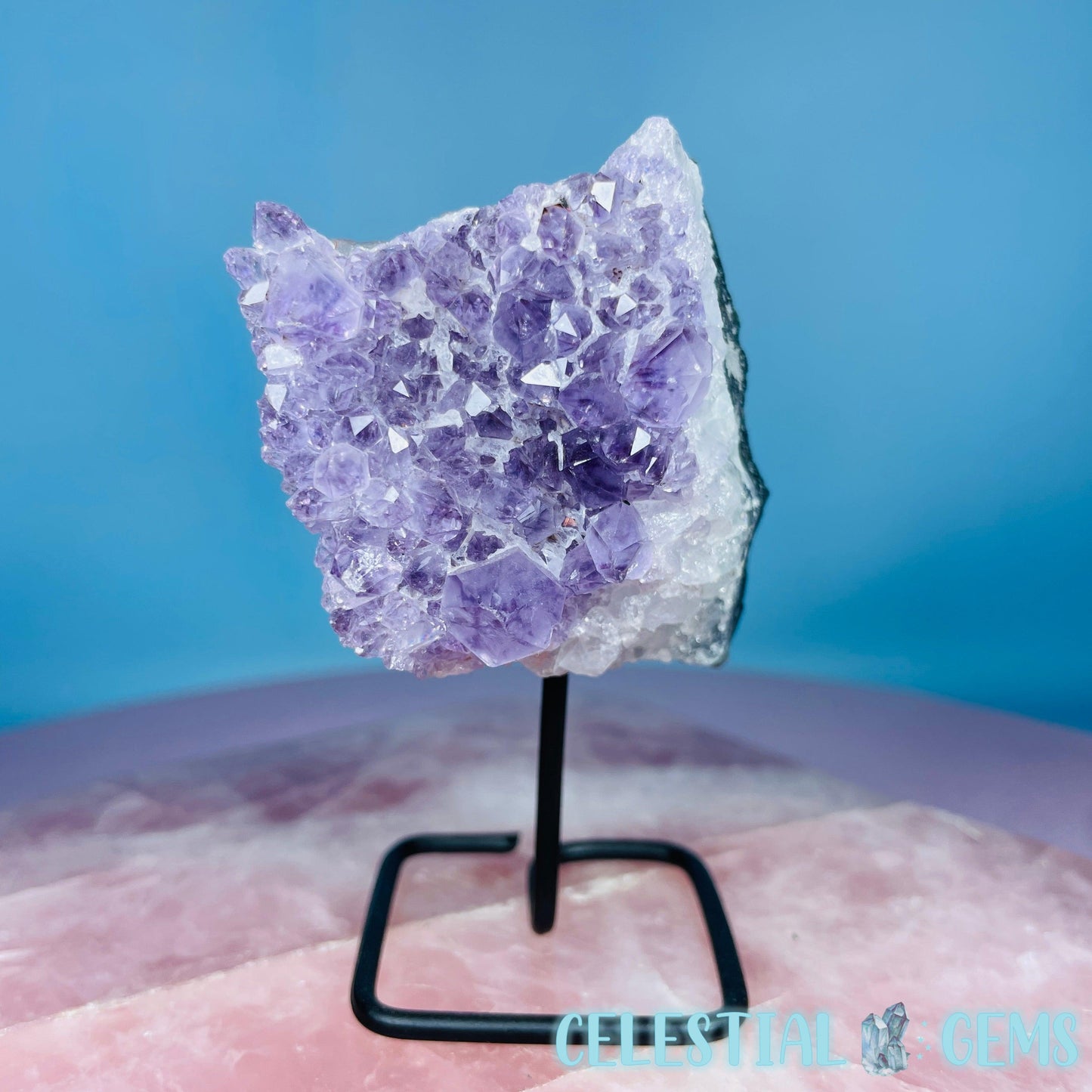 Amethyst 'Lollipop' Small Cluster on Stand