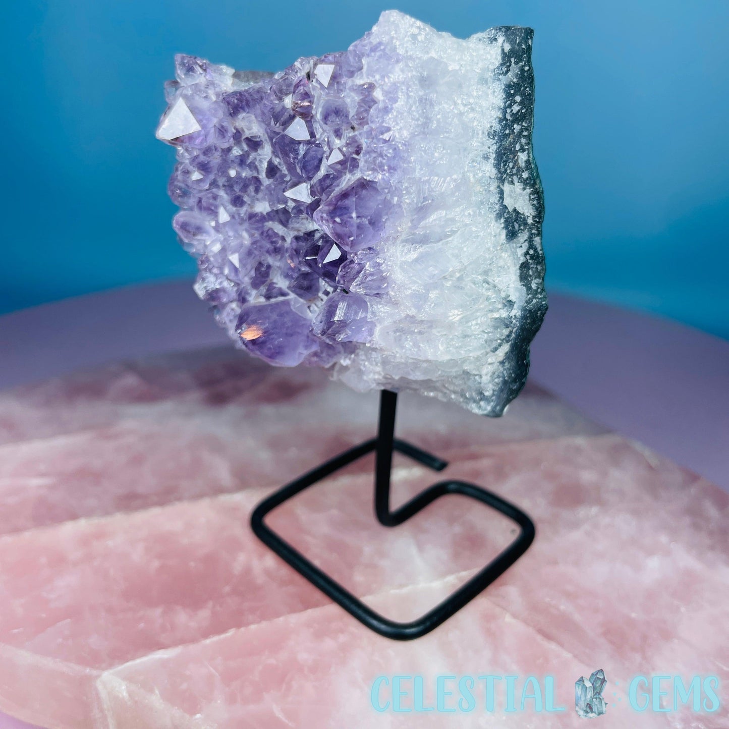 Amethyst 'Lollipop' Small Cluster on Stand