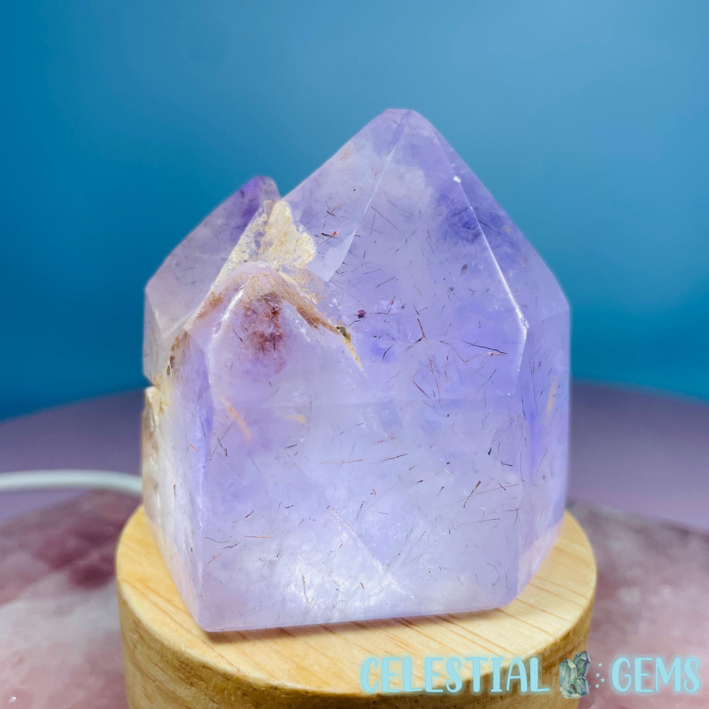 Amethyst with Hematite Polished Cluster Tower