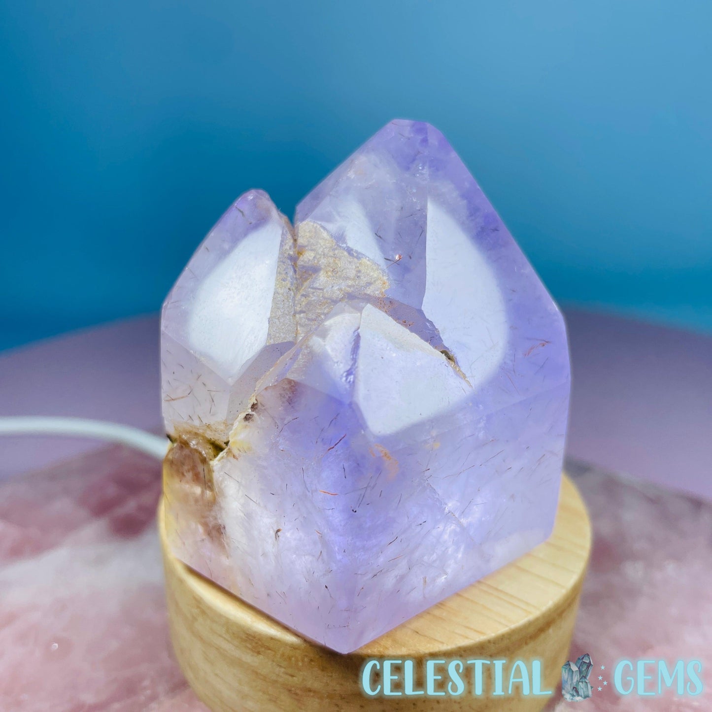 Amethyst with Hematite Polished Cluster Tower