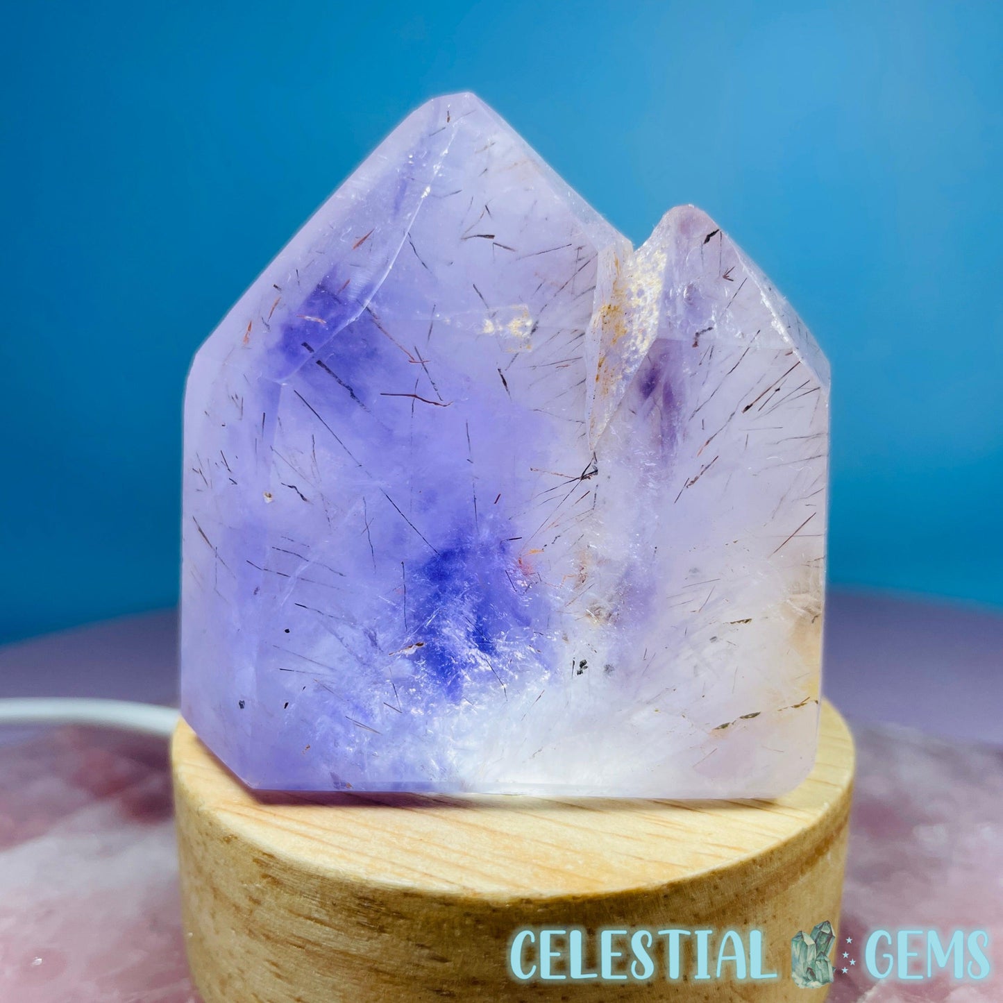 Amethyst with Hematite Polished Cluster Tower