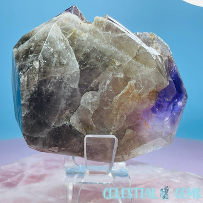 Amethyst with Hematite Rutile Semi-Polished Cluster