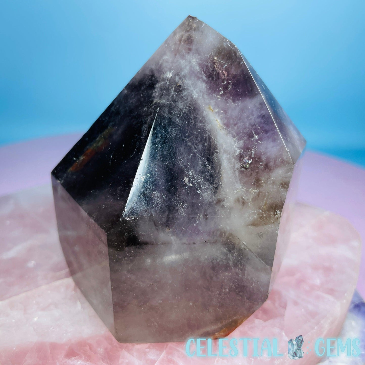 Dark Smoky Amethyst Large Chunky Tower