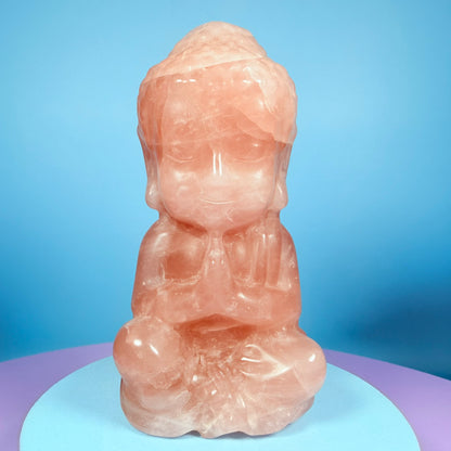 Rose Quartz Buddha Medium Carving