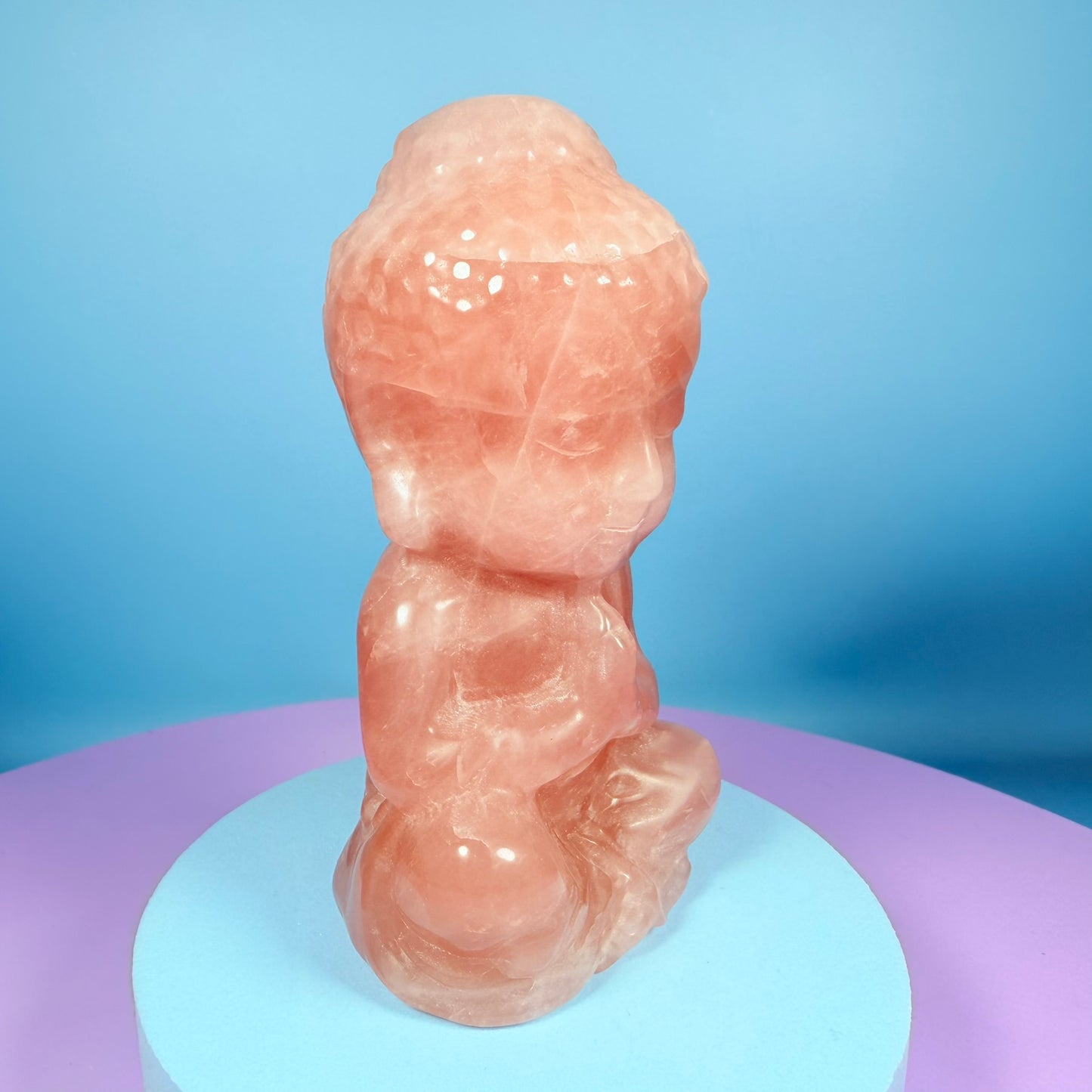Rose Quartz Buddha Medium Carving