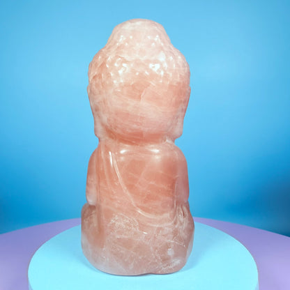 Rose Quartz Buddha Medium Carving