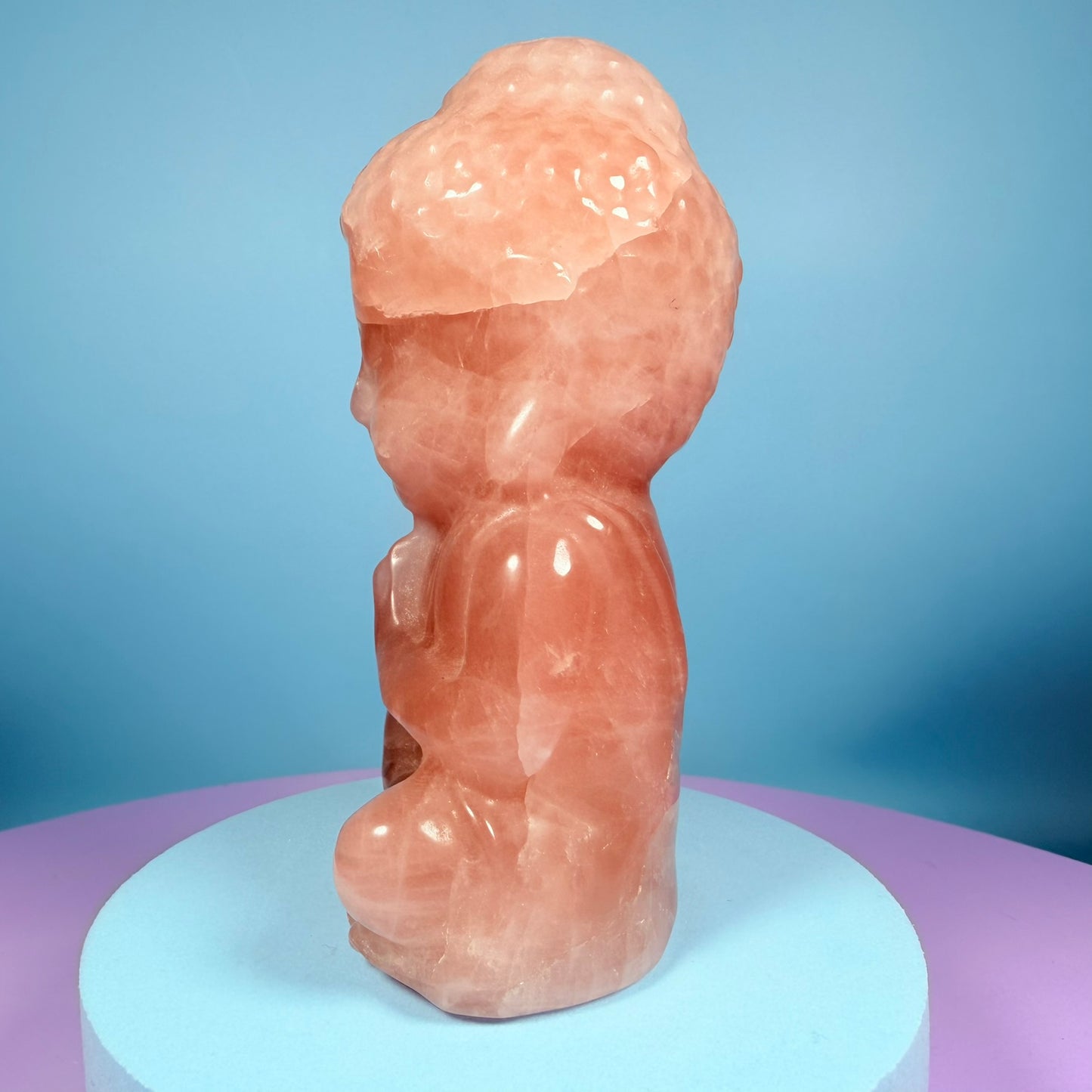 Rose Quartz Buddha Medium Carving