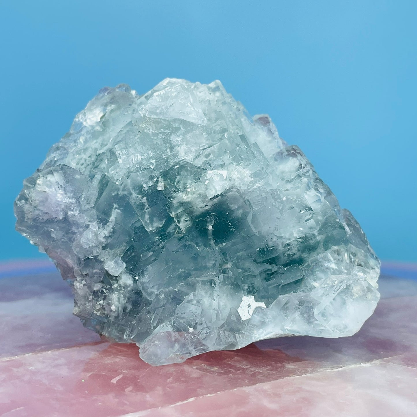Blue/Green Cubic Fluorite Medium Cluster Specimen
